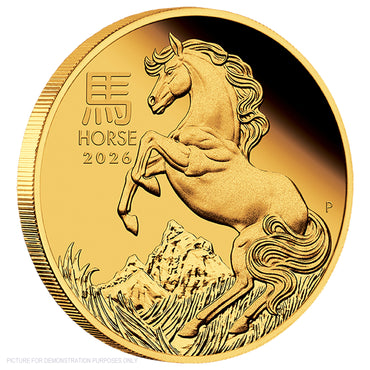 2026 Perth Mint Year of the Horse Australian Lunar Series III - 1/10oz Gold Proof Coin
