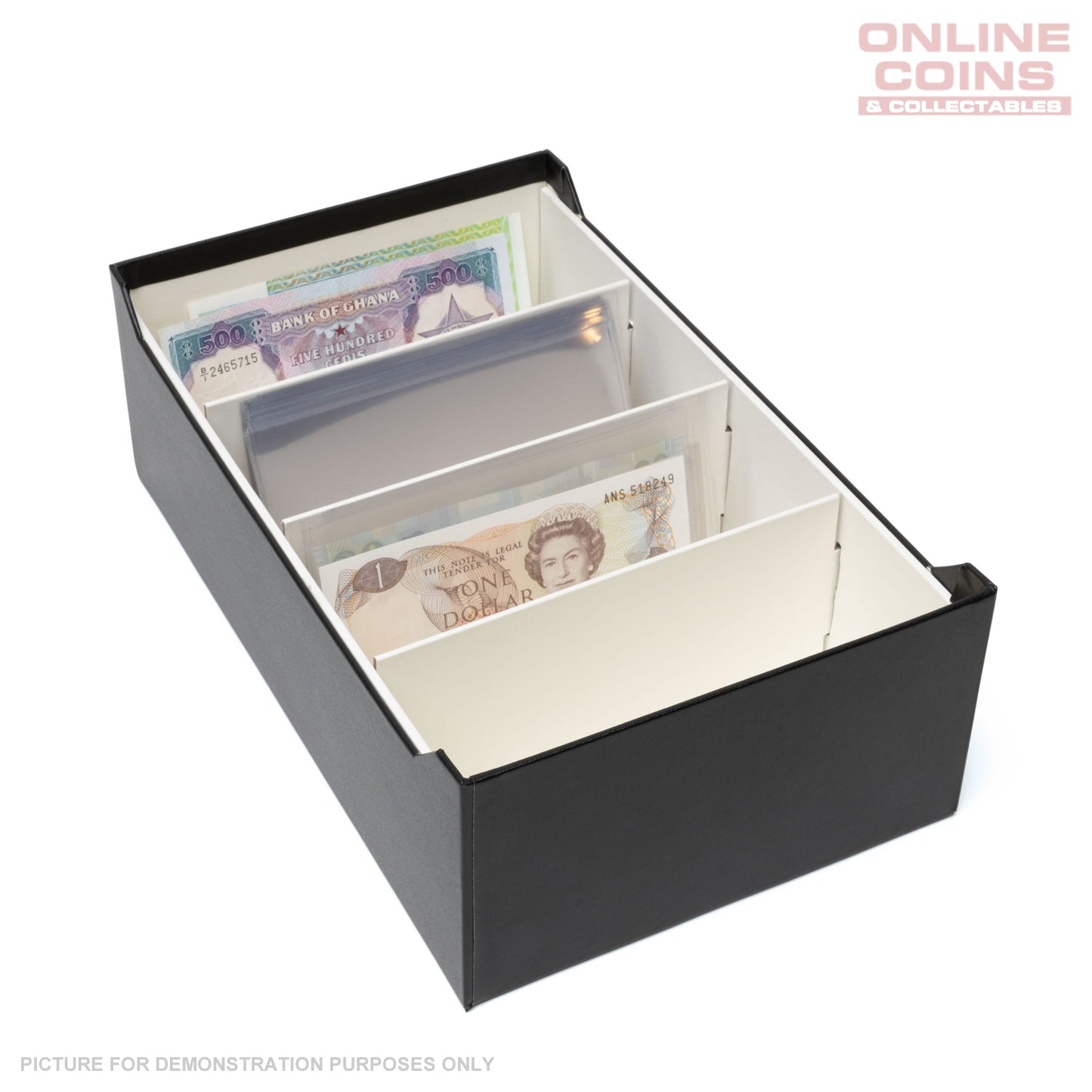 Lighthouse Logic Archive Box For 500 Banknotes - Black