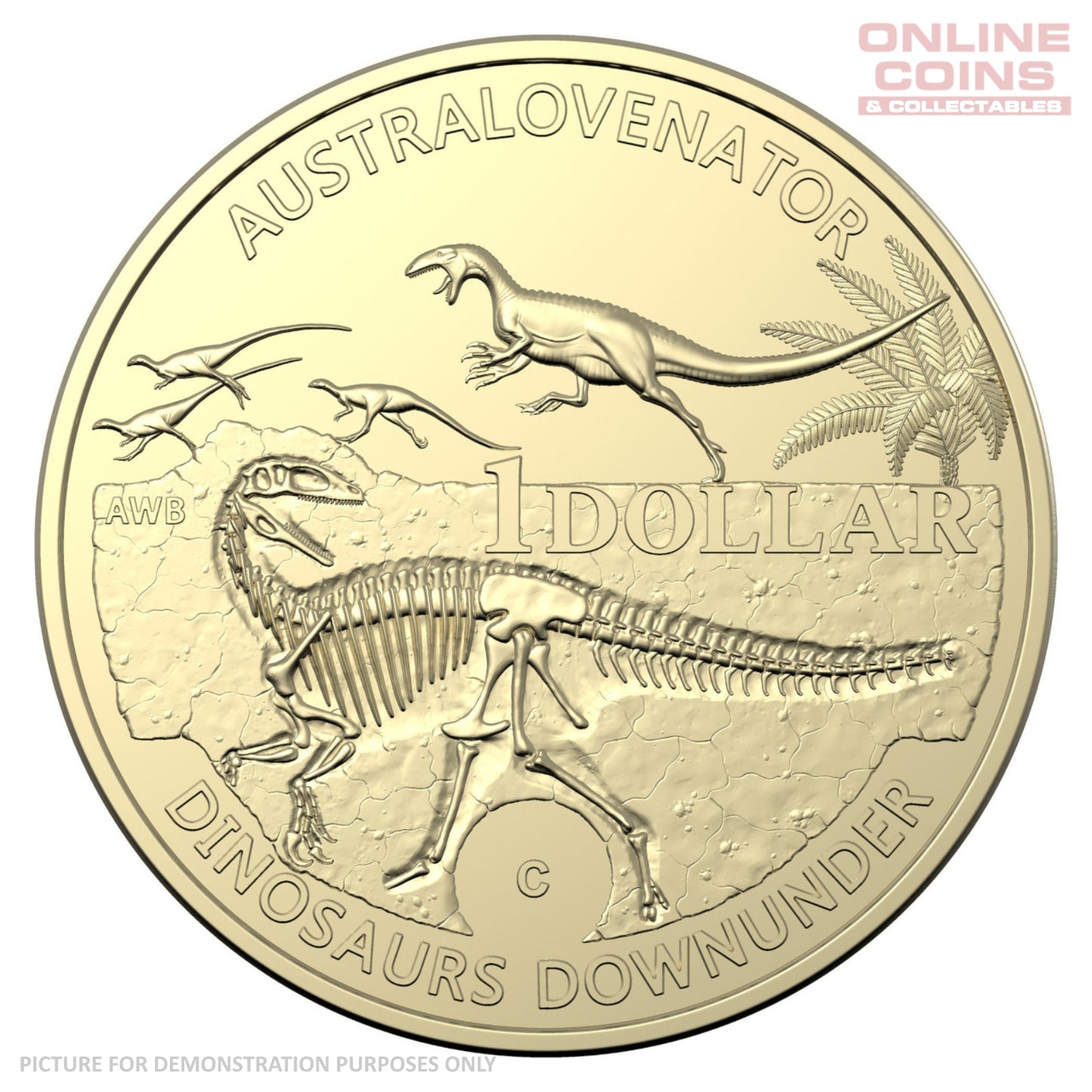 2022 $1 AlBr Mintmark and Privy Mark Uncirculated 4 Coin Set - Australian Dinosaurs