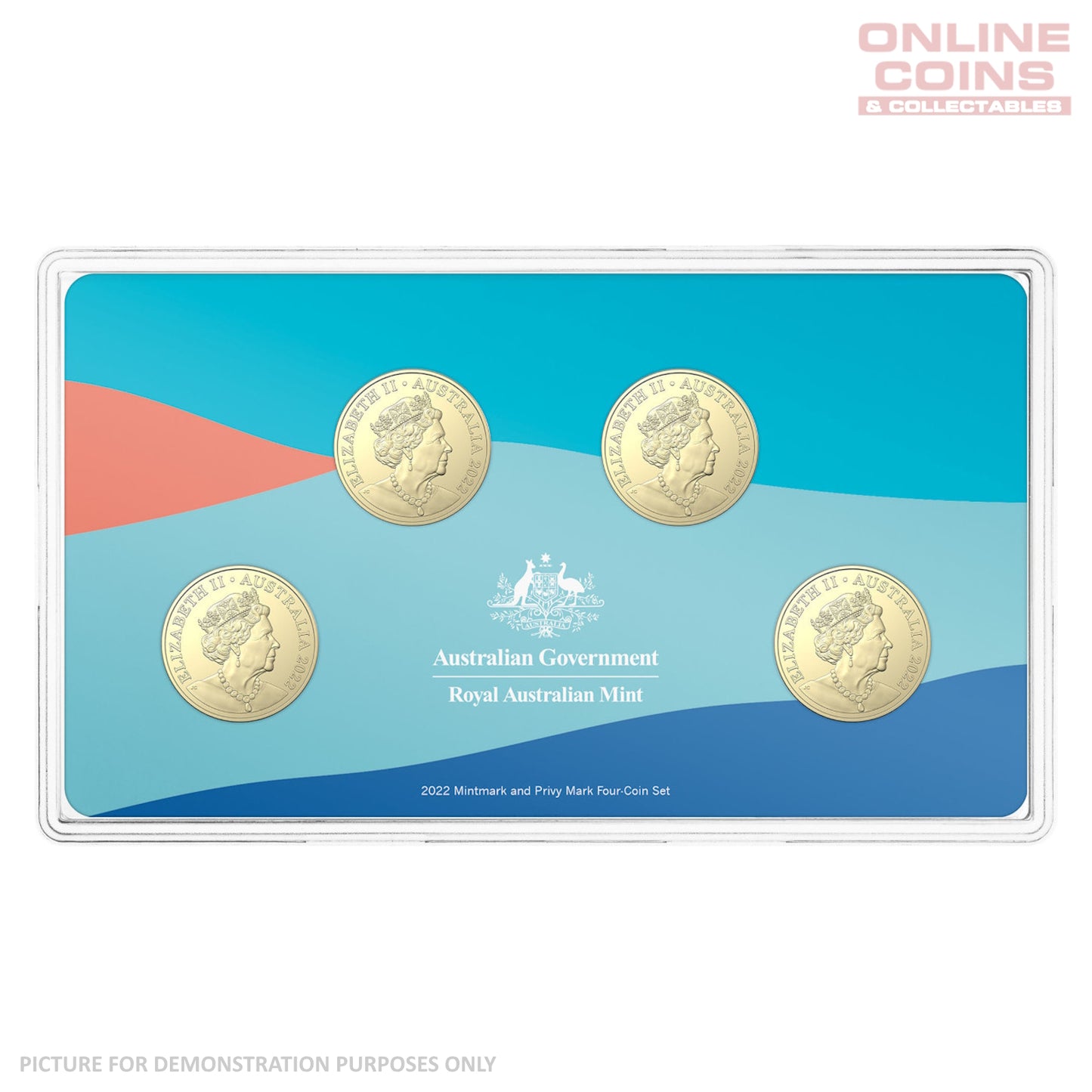 2022 $1 AlBr Mintmark and Privy Mark Uncirculated 4 Coin Set - Australian Dinosaurs