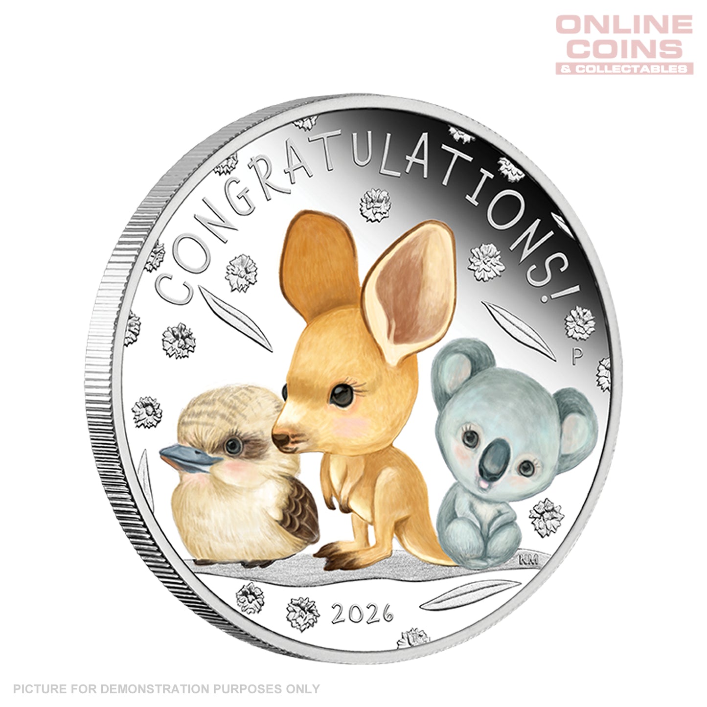 2026 Perth Mint Newborn Baby 1/2oz 99.99% Silver Proof Coloured Coin in Card