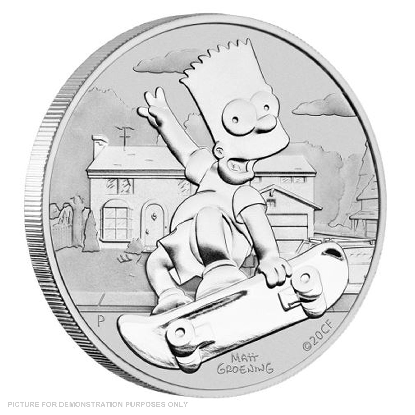 2020 - Perth Mint - Bart Simpson 1oz Silver Carded Coin