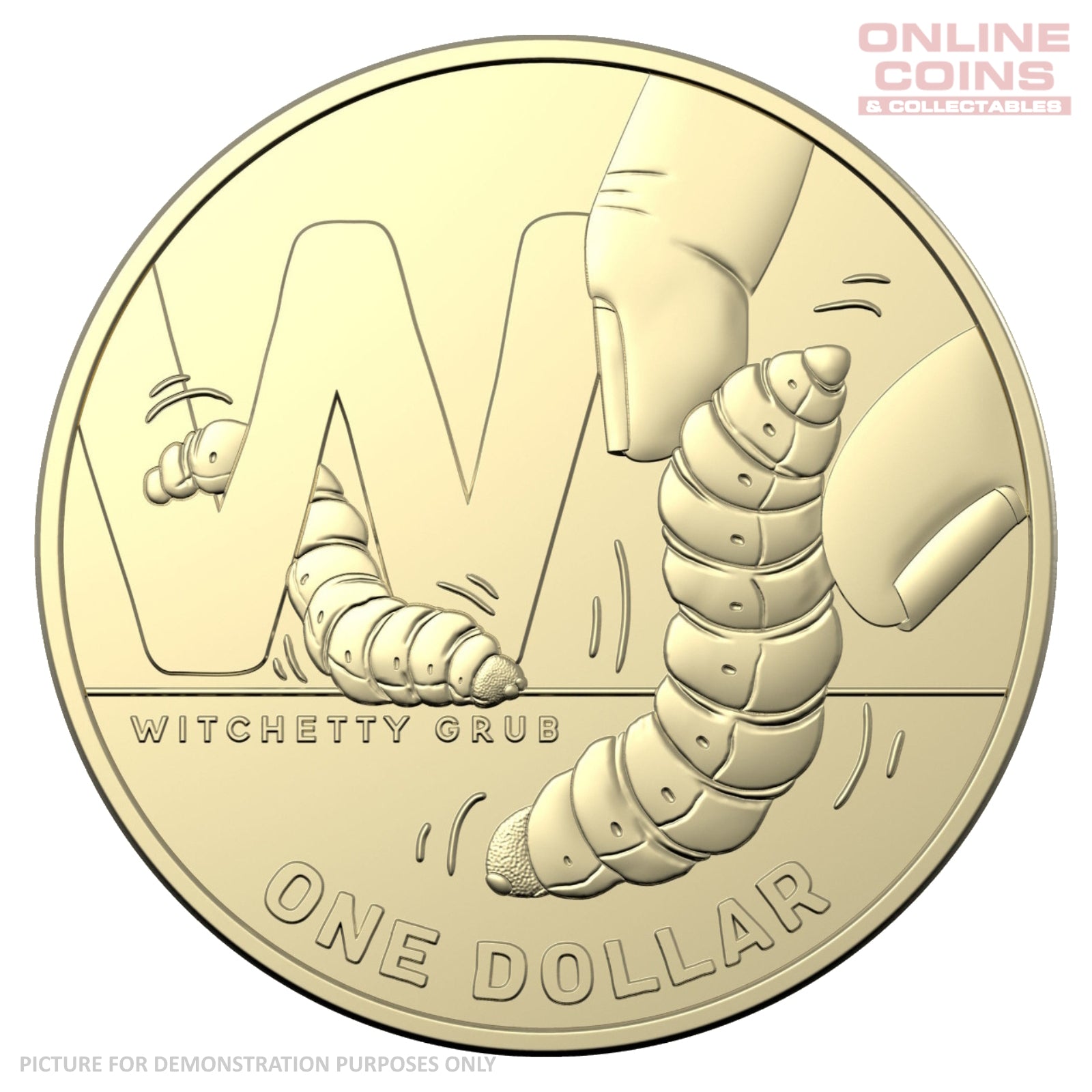 2021 Australian $1 Coin Hunt 2 W Witchetty Grub- Uncirculated Loose Coin From Security Bag