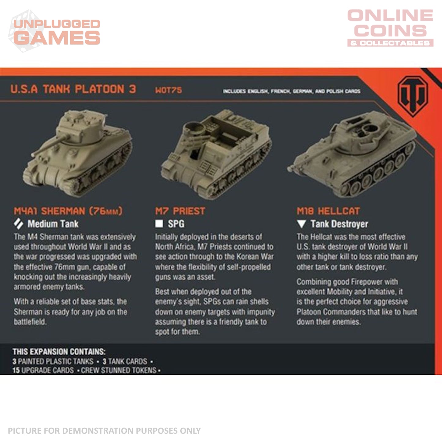 World of Tanks Miniatures Game U.S.A. Tank Platoon 3