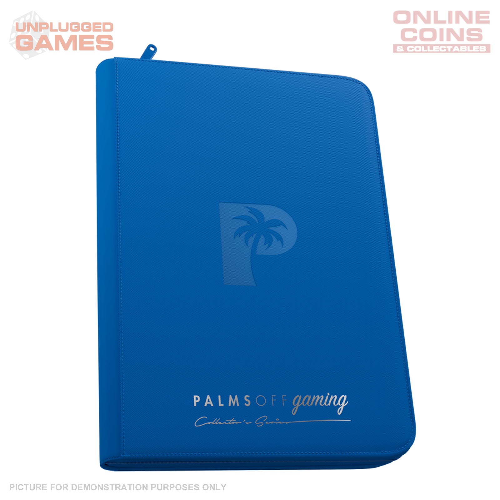 Palms Off Gaming Collector's Series Top Loader Zip Binder - 9 Pocket - Blue