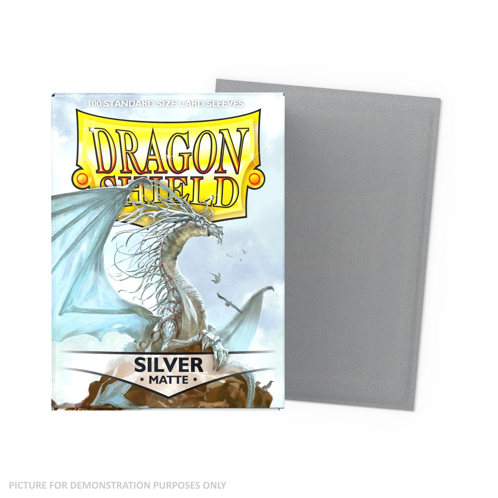 Dragon Shield 100 Standard Size Card Sleeves - Matte Silver