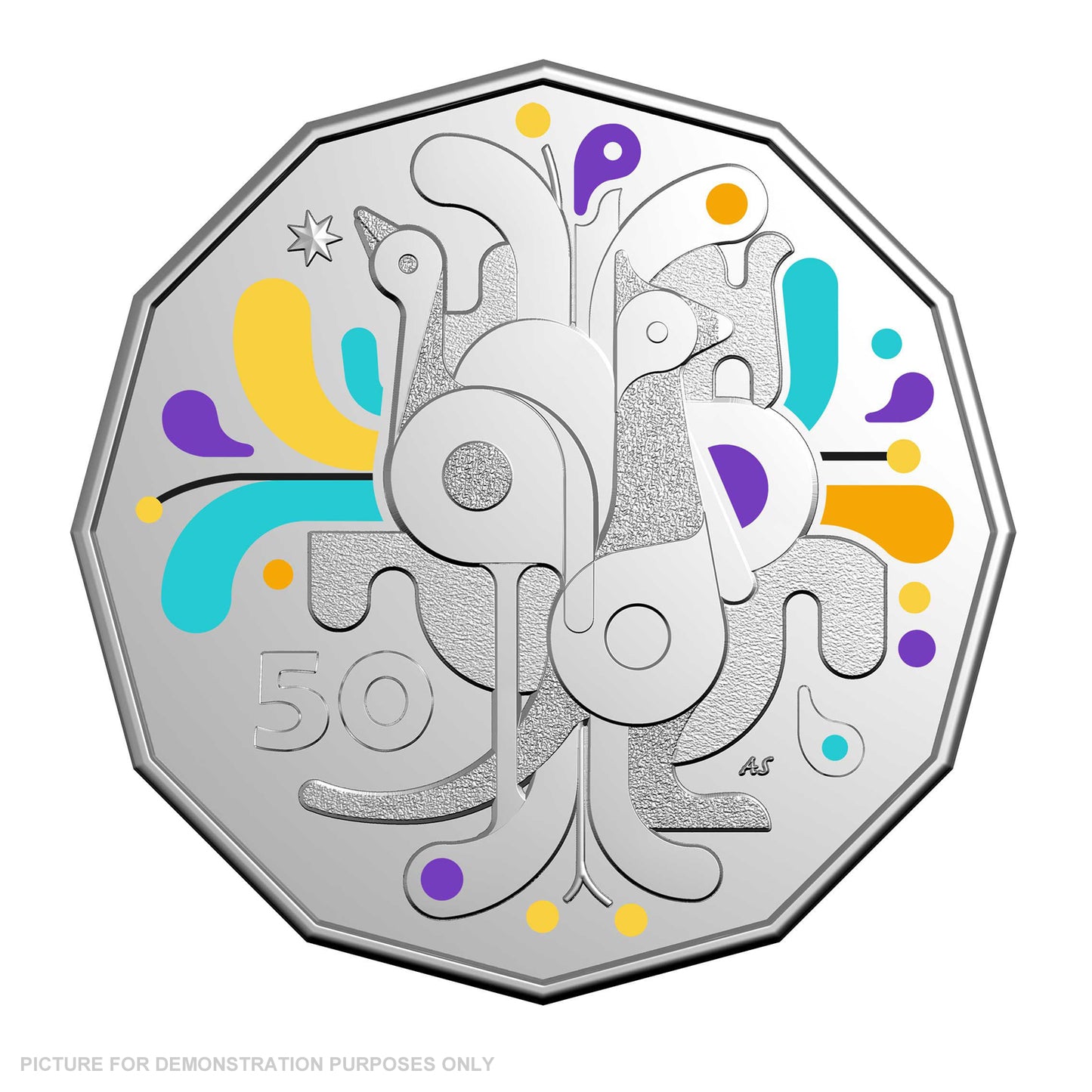 Royal Australian Mint 2025 50c Coloured Uncirculated Coin - Celebrations