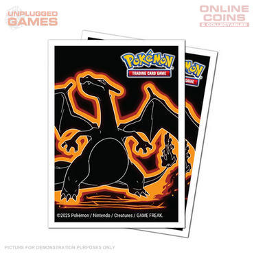 Pokemon Neon Kanto 105ct APEX Deck Protector Sleeves Charizard