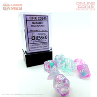 Chessex D7-Die Set Nebula Mini-Polyhedral Wisteria/white