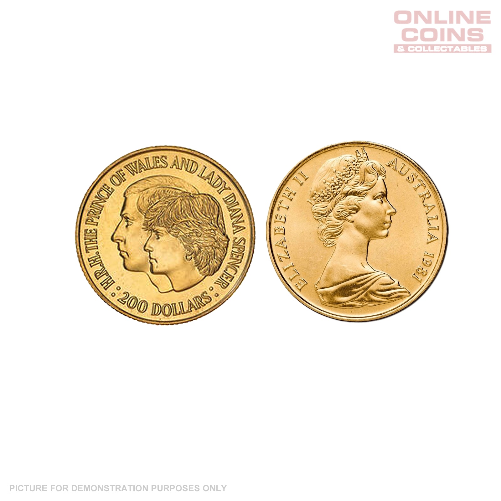 1981 Royal Australian Mint $200 Gold Coin In Flip - Commemorative Royal Wedding