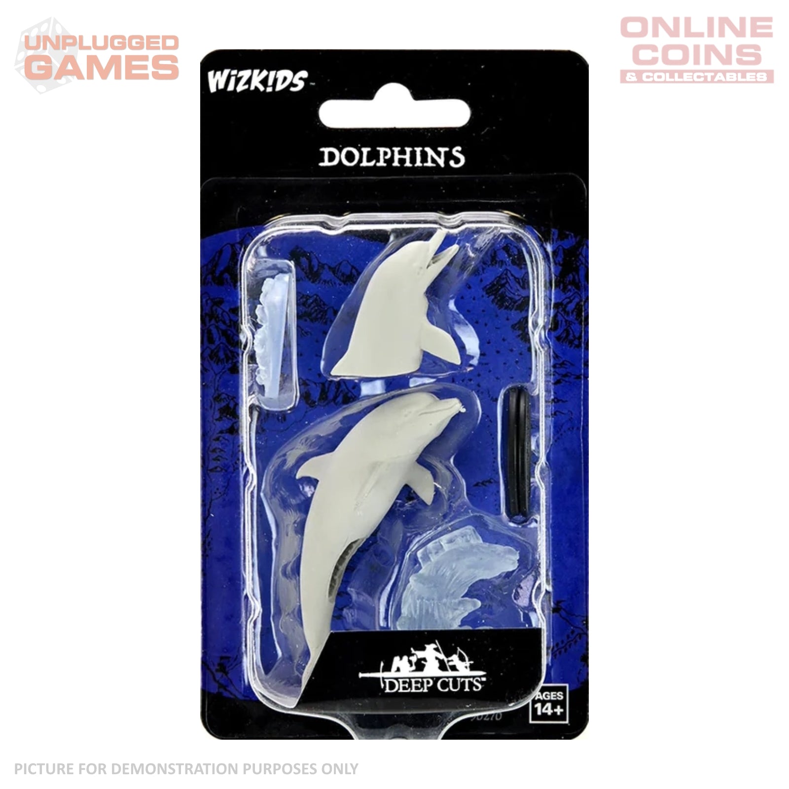 WizKids Deep Cuts Unpainted Miniatures: Wave 14 - Dolphins (2 Miniatures) For D&D, Tabletop RPG
