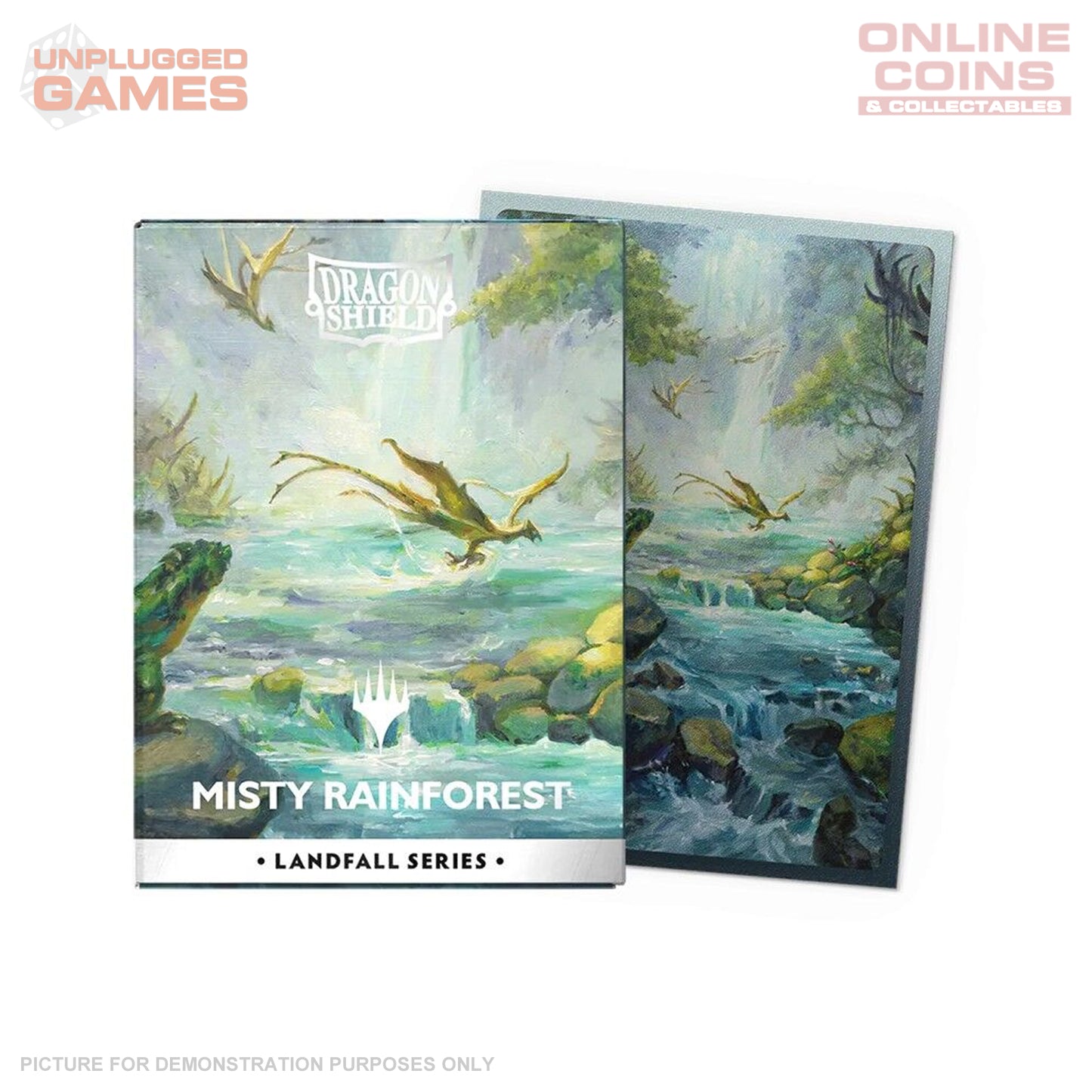 Dragon Shield Sleeves – Matte Dual Art – MTG Landfall Series Misty Rainforest
