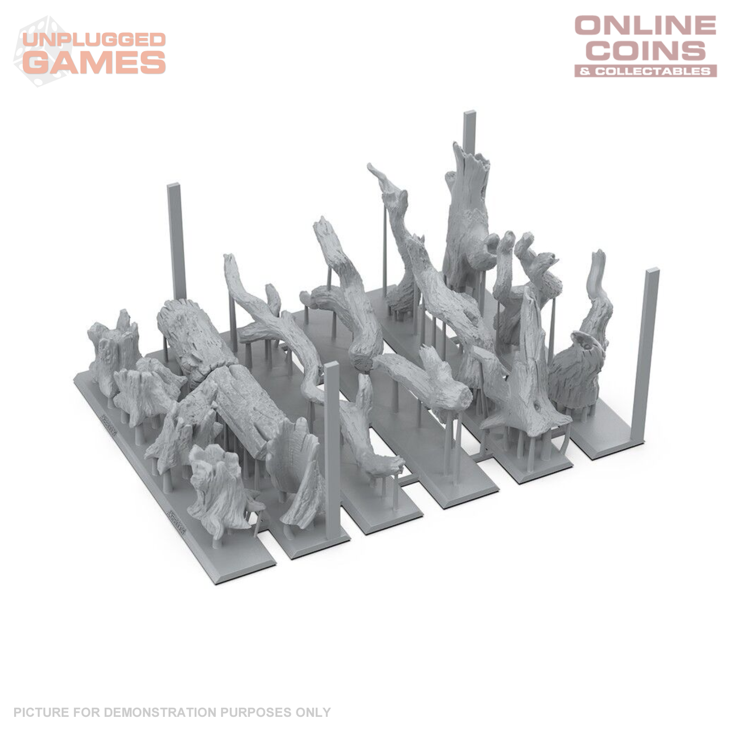 AK Interactive - Basing Bits - Dead Tree Basing - 17 Pieces