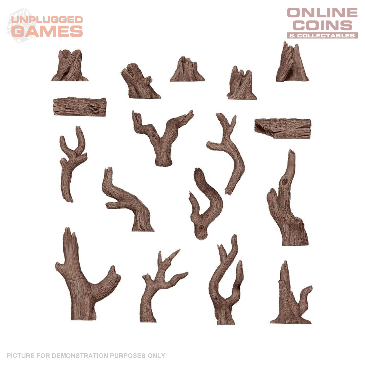 AK Interactive - Basing Bits - Dead Tree Basing - 17 Pieces