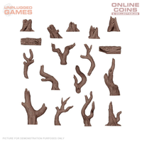 AK Interactive - Basing Bits - Dead Tree Basing - 17 Pieces