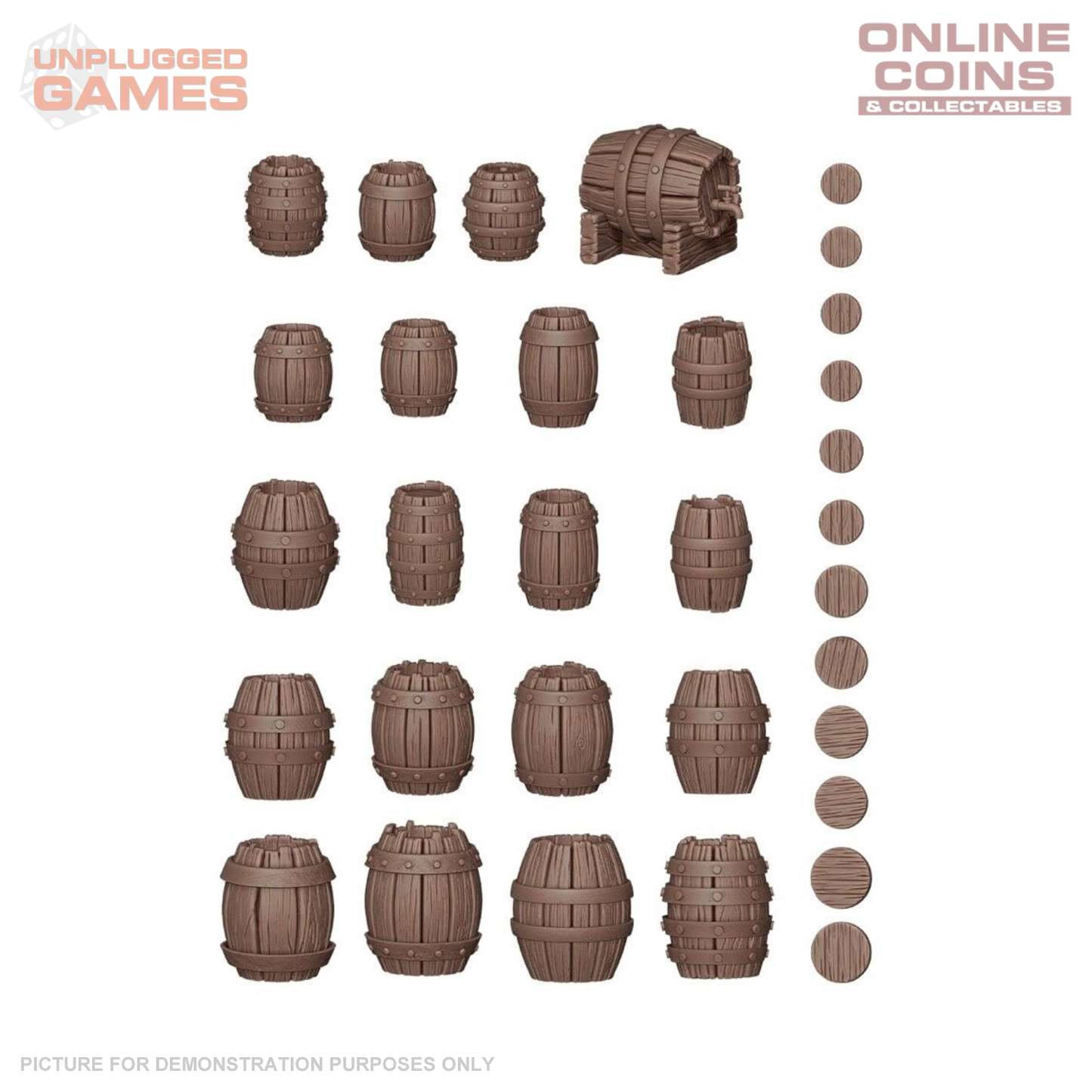 AK Interactive - Basing Bits - Wood Barrels - 32 Pieces