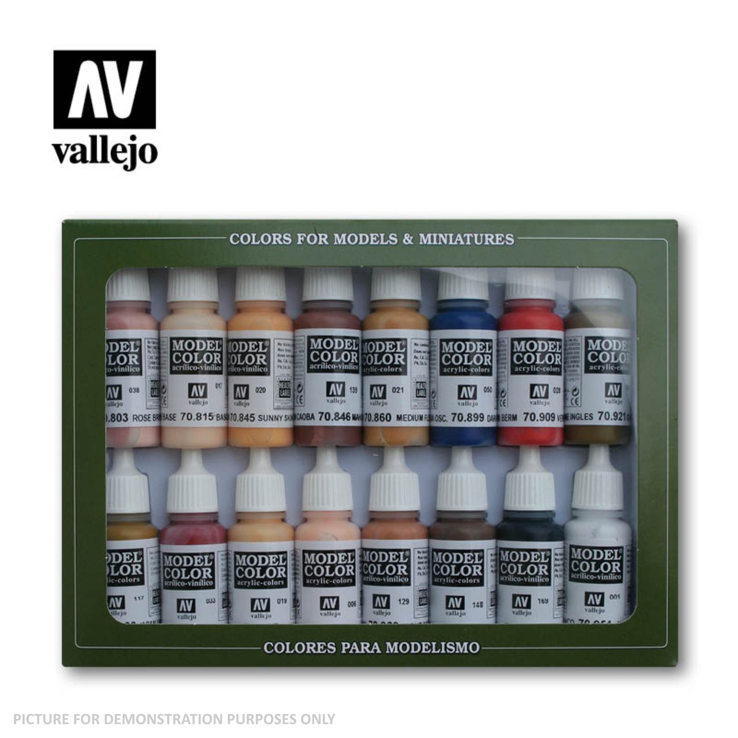 Vallejo Model Colour - Face & Skin Tones 16 Colour Set
