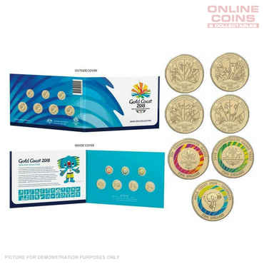 2018 Gold Coast XXI Commonwealth Games - 7 Coin Coloured Set (VERDEGRIS PRESENT)