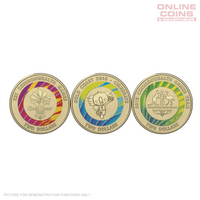 2018 Gold Coast XXI Commonwealth Games - 7 Coin Coloured Set (VERDEGRIS PRESENT)