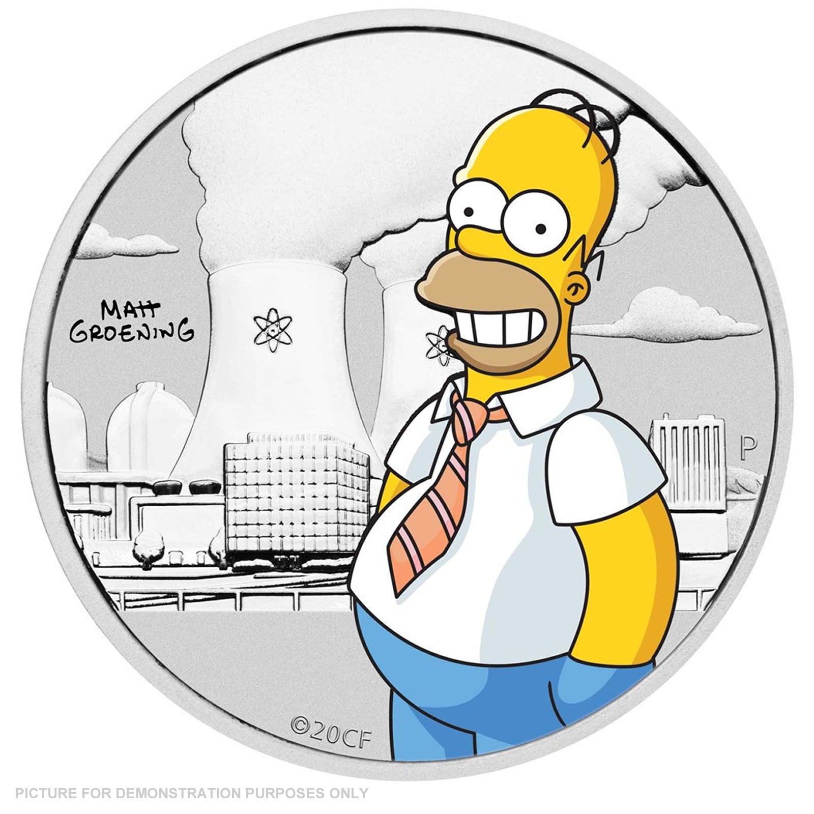 2020 - Perth Mint - Homer Simpson 1/2oz Coloured Silver 50c Coin