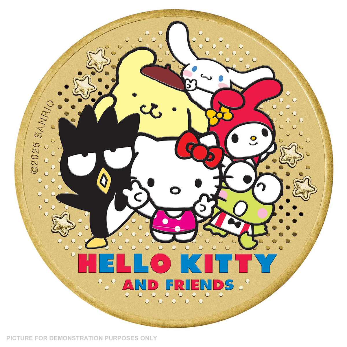 2026 - Perth Mint - Hello Kitty and Friends Stamp and Coloured Coin Cover