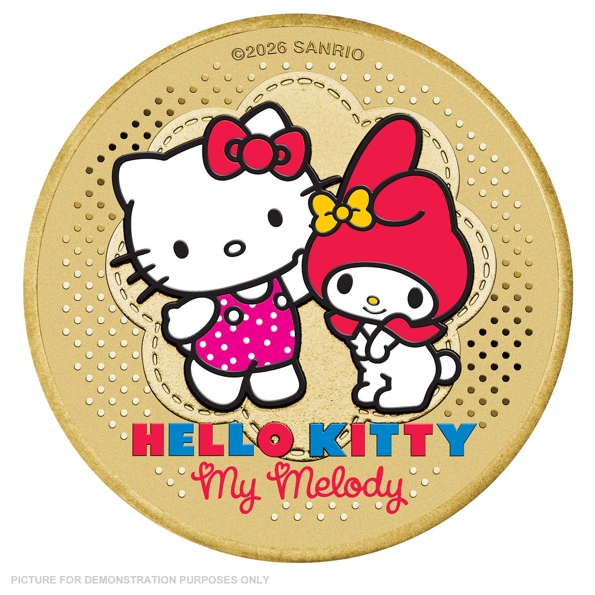 2026 - Perth Mint - Hello Kitty and My Melody Stamp and Coloured Coin Cover