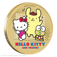 2026 - Perth Mint - Hello Kitty, Pompompurin and Kerokerokeroppi Stamp and Coloured Coin Cover