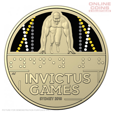 2018 Invictus Games $1 Coloured Frosted Uncirculated Carded Coin