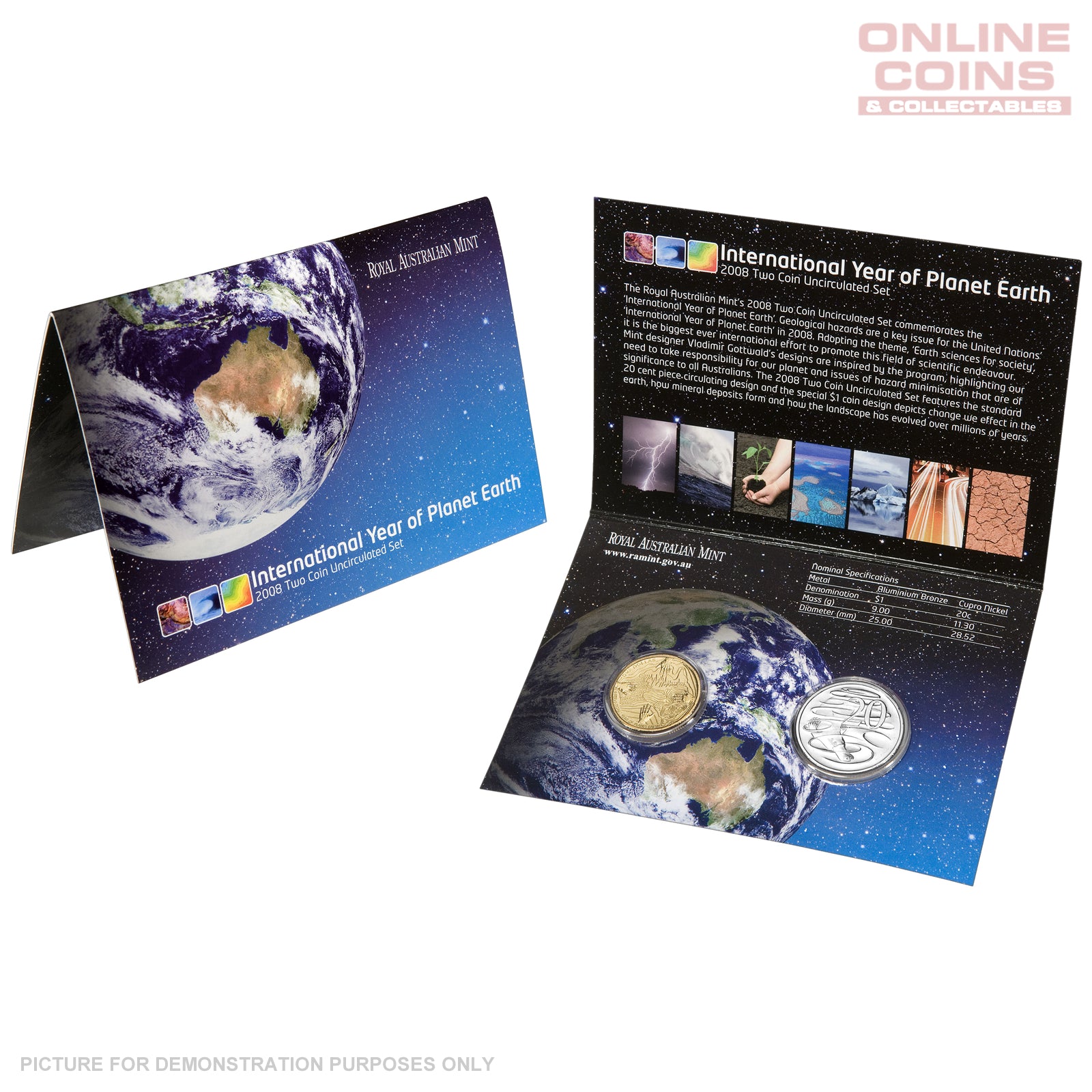 2008 AlBr/CuNi Uncirculated Two Coin Set - International Year of the Planet Earth