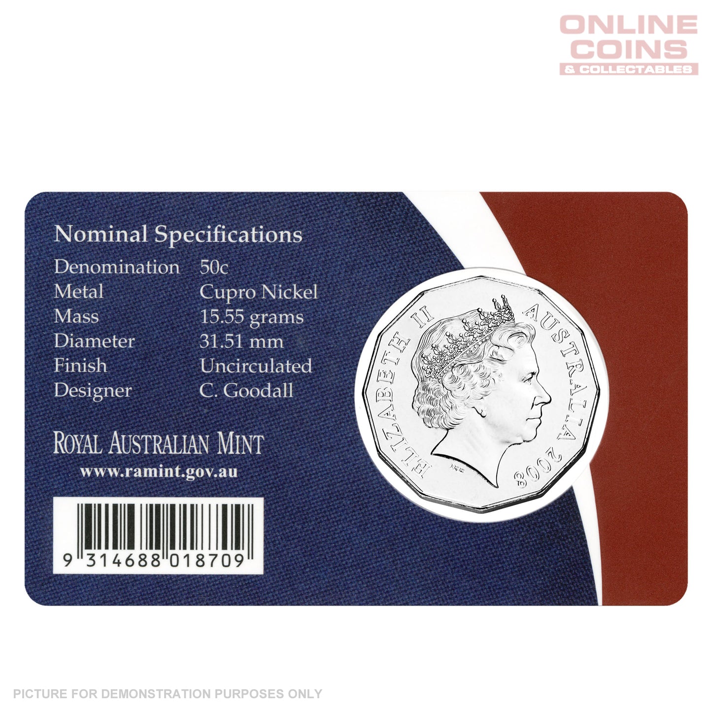 2008 Royal Australian Mint - Centenary of Scouts in Australia - Uncirculated 50c coin in card