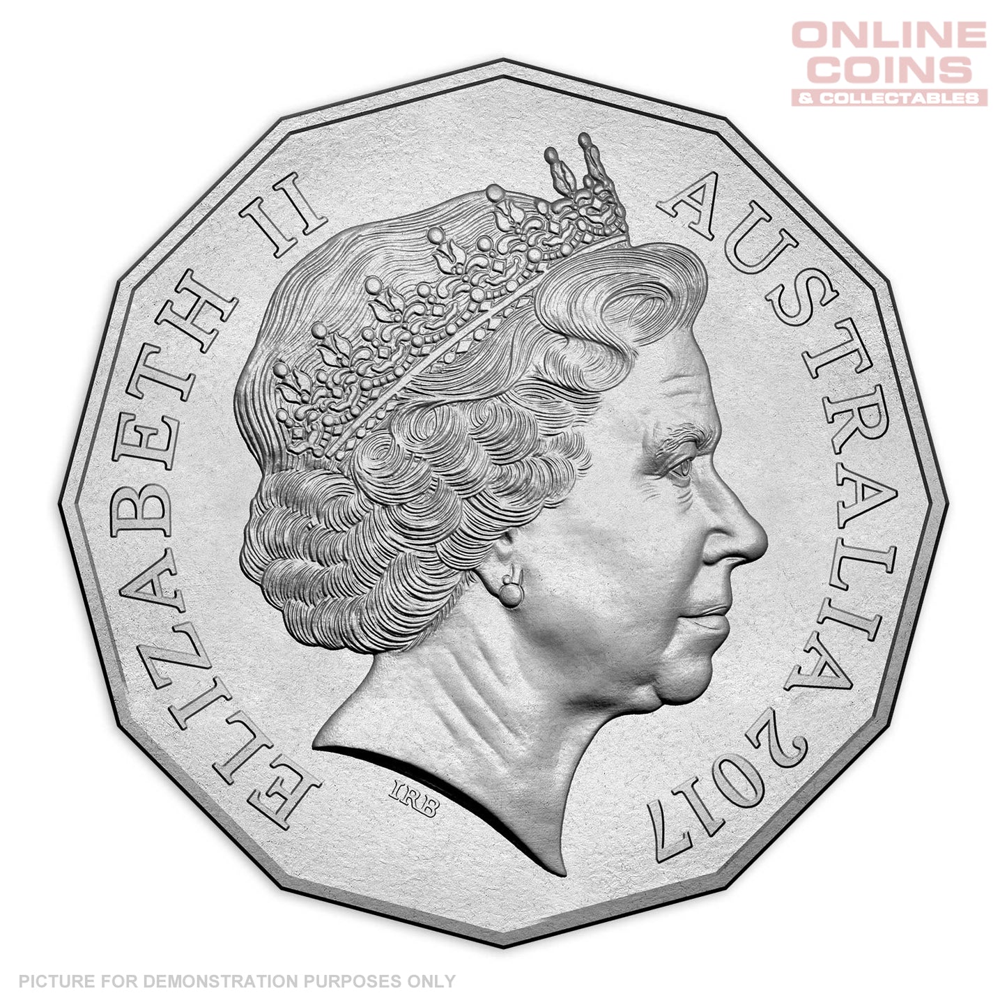 2017 50c Coloured Uncirculated 50c Carded Coin - Sir Jack Bradham