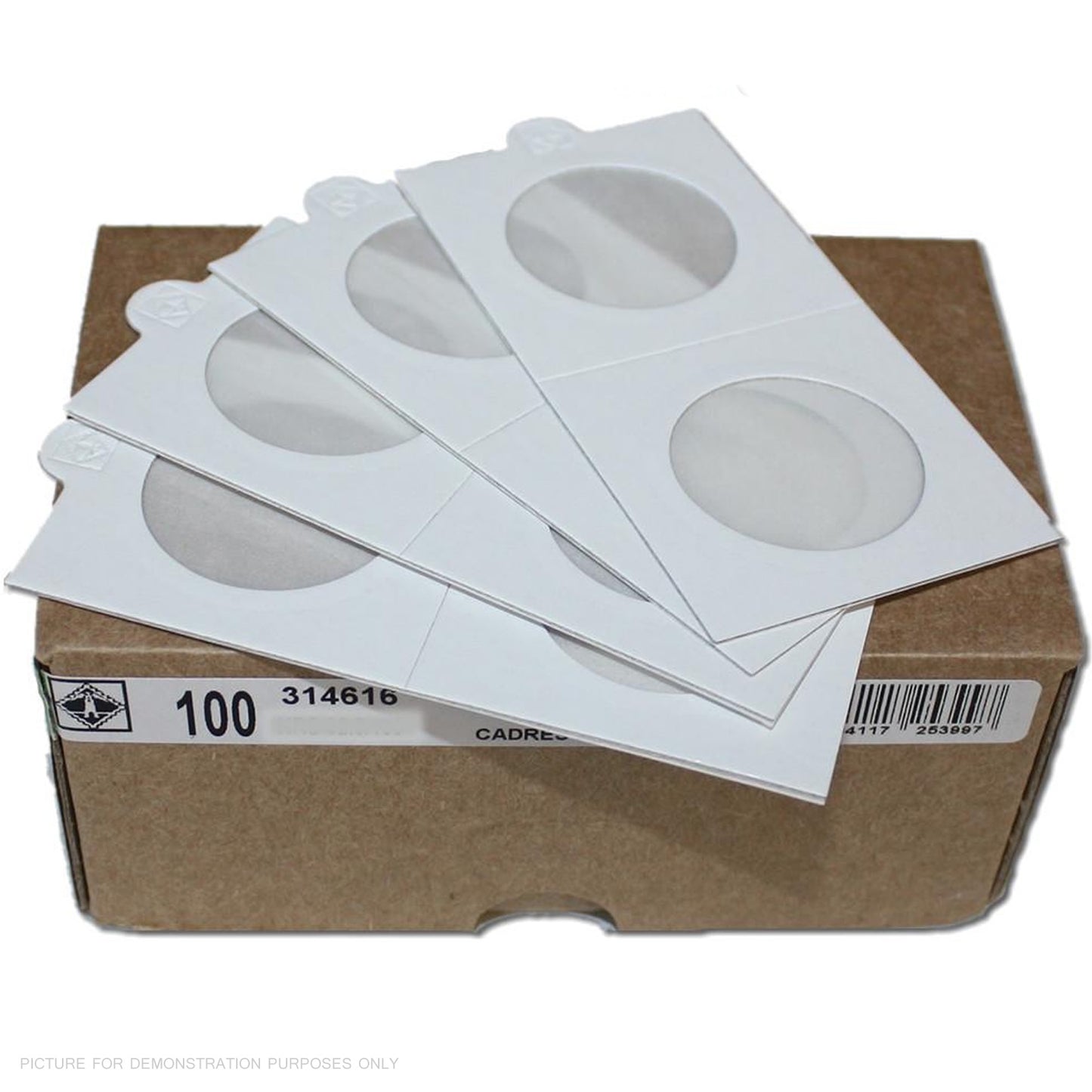 Lighthouse MATRIX WHITE Self-Adhesive Coin Holders x 100, 32.5mm Pack of 100 (Suitable For Australian ROUND 50c Coins And Pennies)