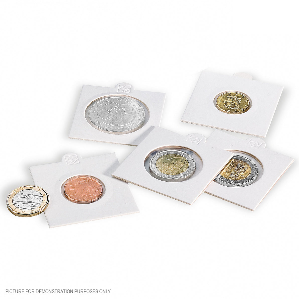 Lighthouse MATRIX WHITE 39.5mm Self Adhesive 2"x2" Coin Holders - Unboxed x 100 (Suitable For Australian Crowns)