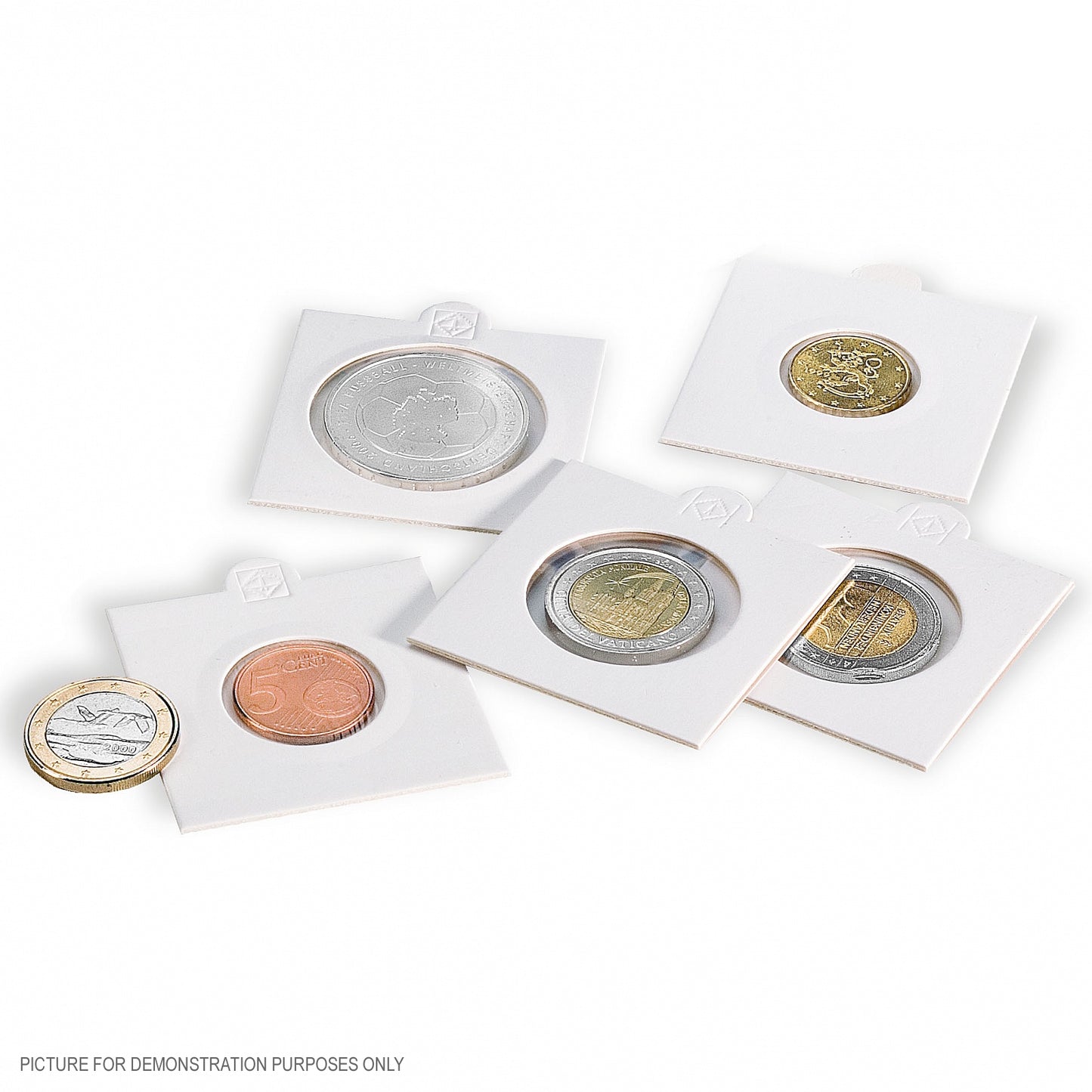 Lighthouse MATRIX WHITE 22.5mm Self Adhesive 2"x2" Coin Holders - Protection for your Coins (Suitable For Australian 2c and $2 Coins)