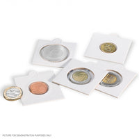 Lighthouse MATRIX WHITE 22.5mm Self Adhesive 2"x2" Coin Holders - Protection for your Coins (Suitable For Australian 2c and $2 Coins)