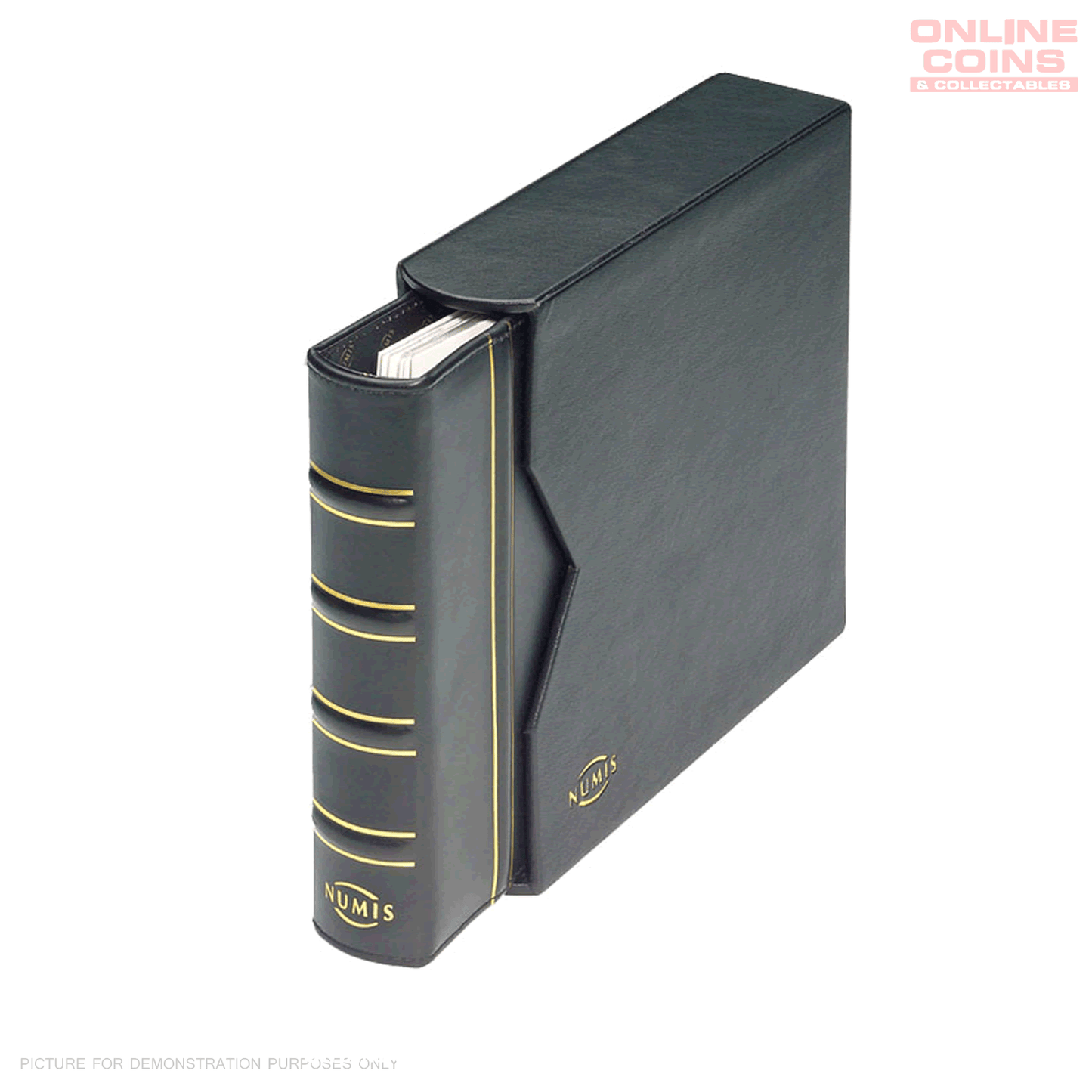 Lighthouse - Classic Leather Numis Coin and Banknote Album With Slipcase - BLACK