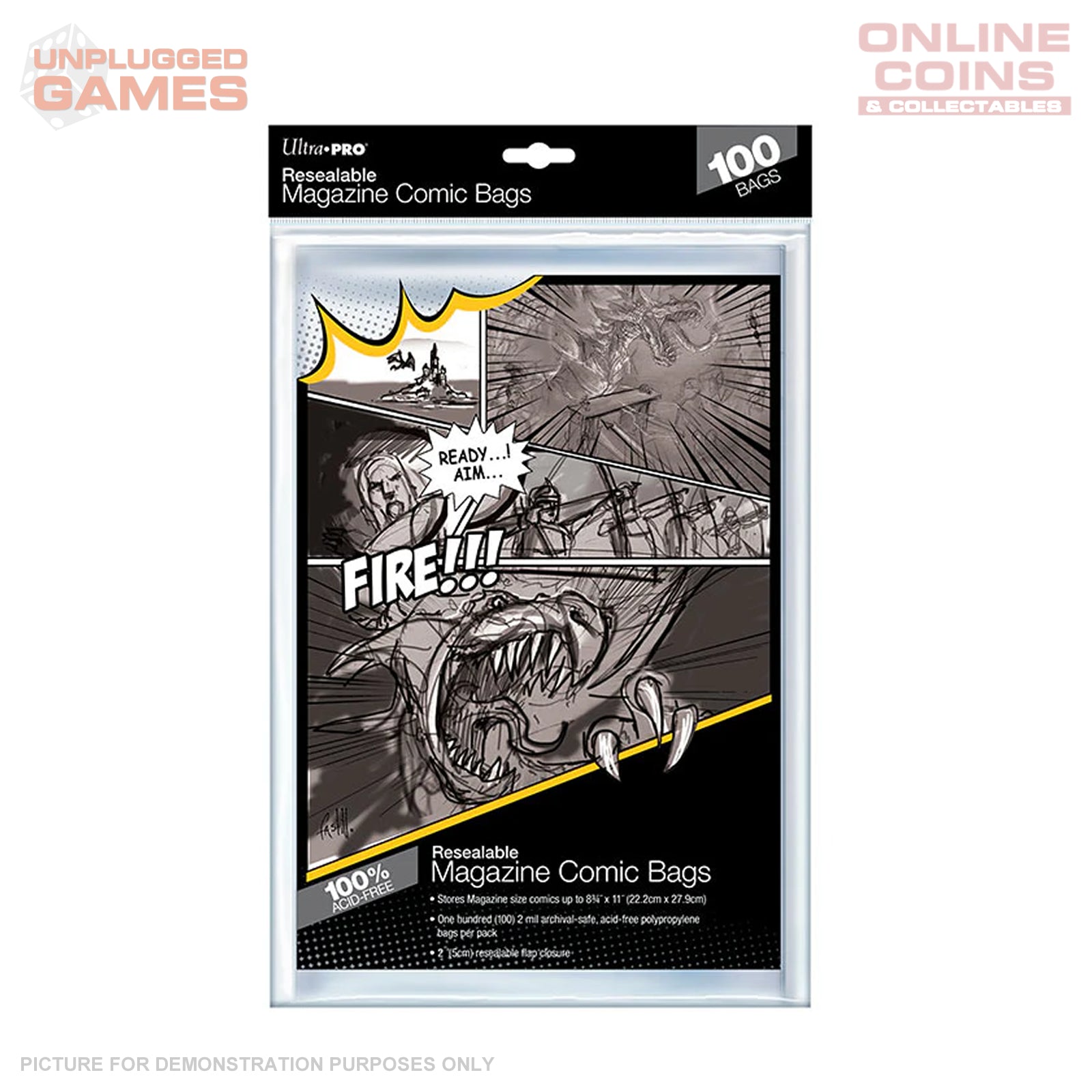 Ultra Pro MAGAZINE Size RESEALABLE Comic Bags - Packet of 100