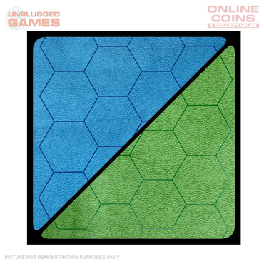 Chessex Reversible Battlemat 1" Hexes Blue-Green (23 1/2 x 26)