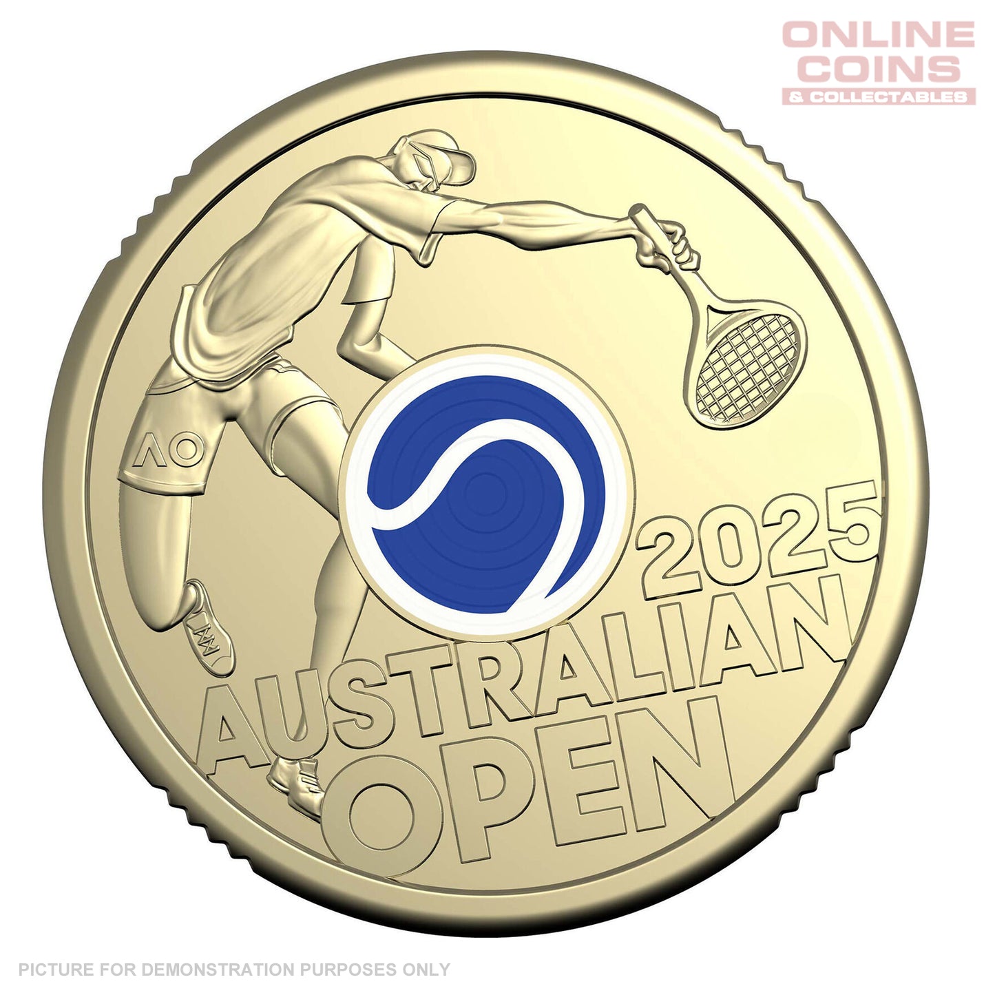 2025 LOOSE Circulated Men's Australian Open Coloured $2 Coin