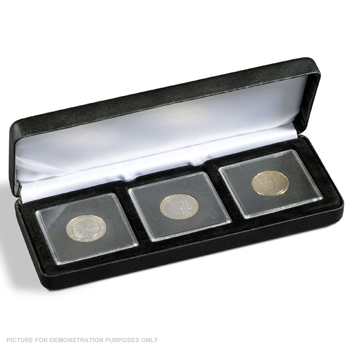 Lighthouse - Nobile Quadrum Satin Lined 3 Coin Display Case