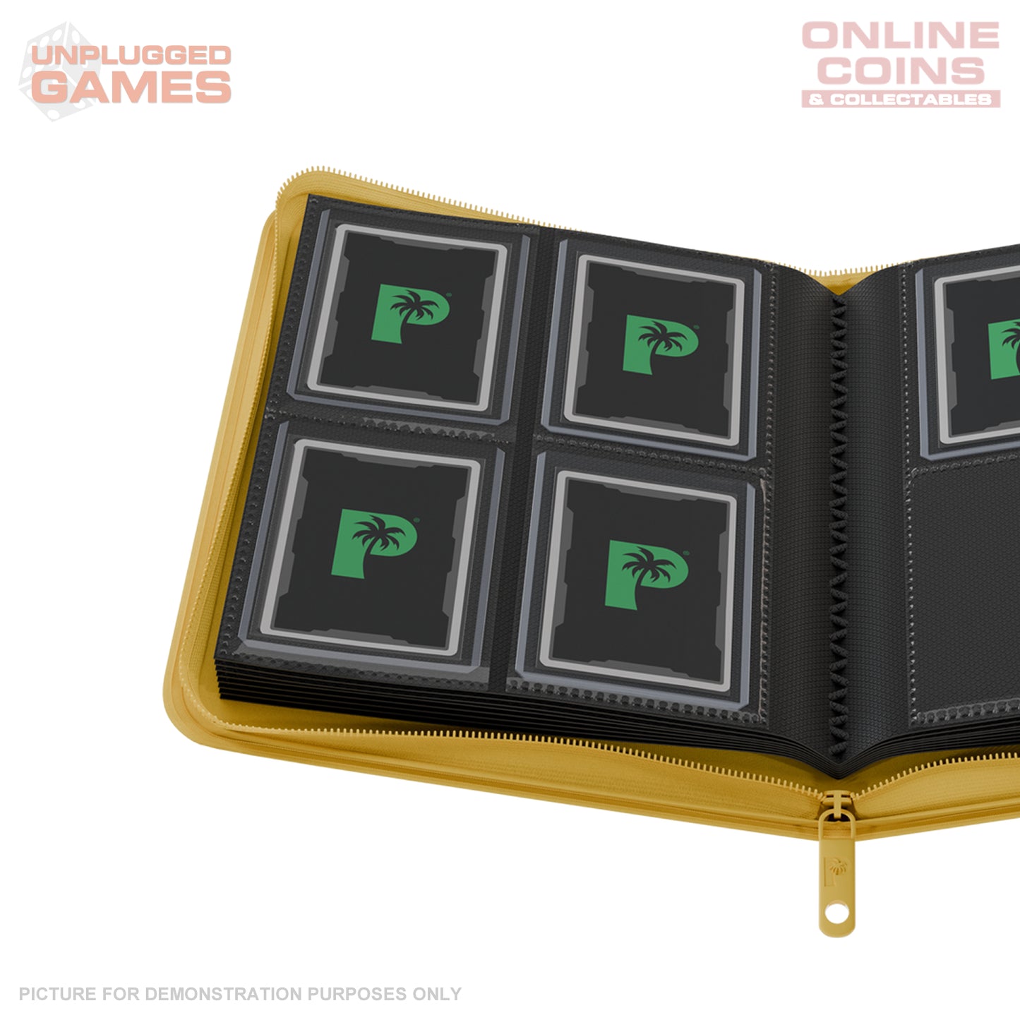 Palms Off Gaming Collector's Series Top Loader Zip Binder - 4 Pocket - YELLOW
