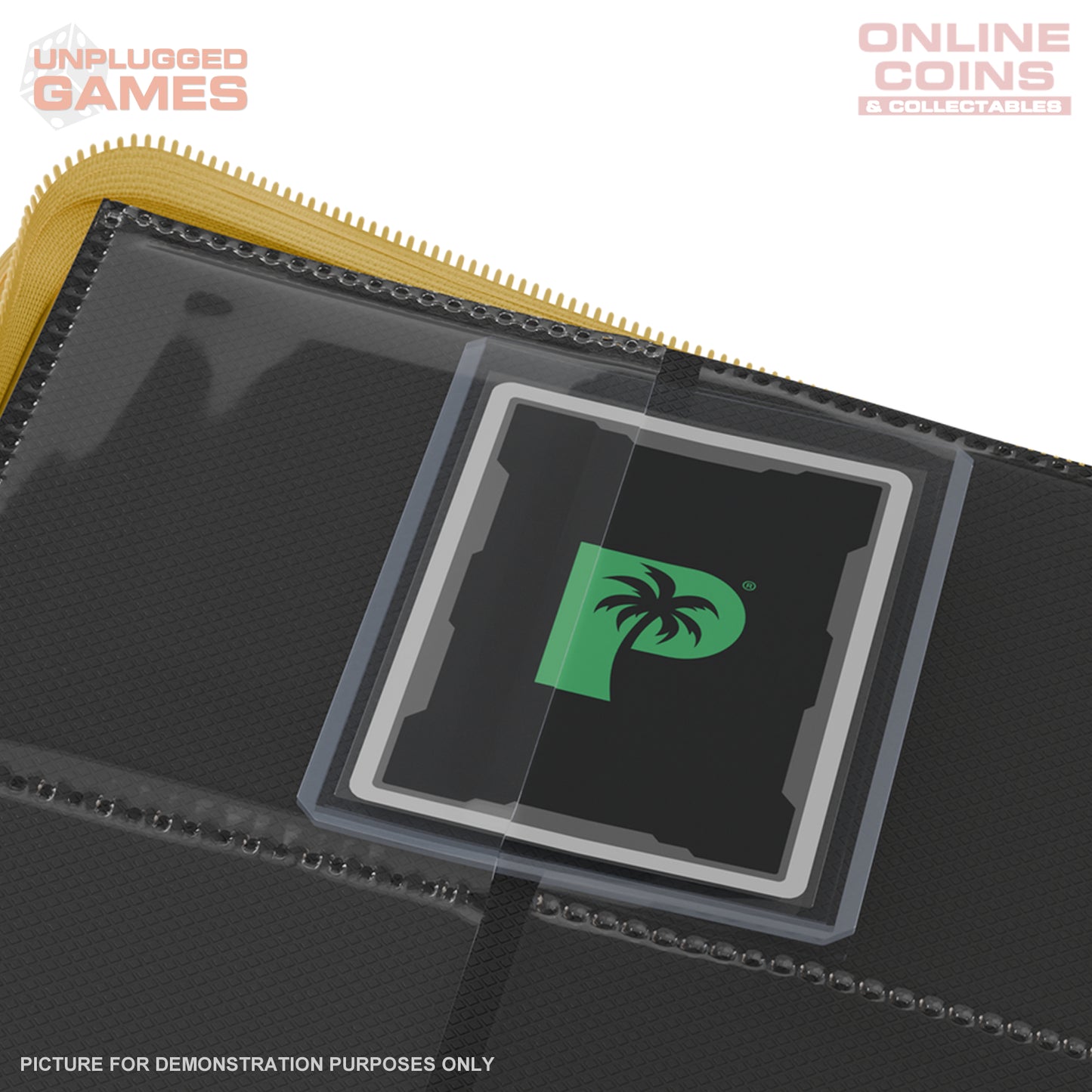 Palms Off Gaming Collector's Series Top Loader Zip Binder - 4 Pocket - YELLOW