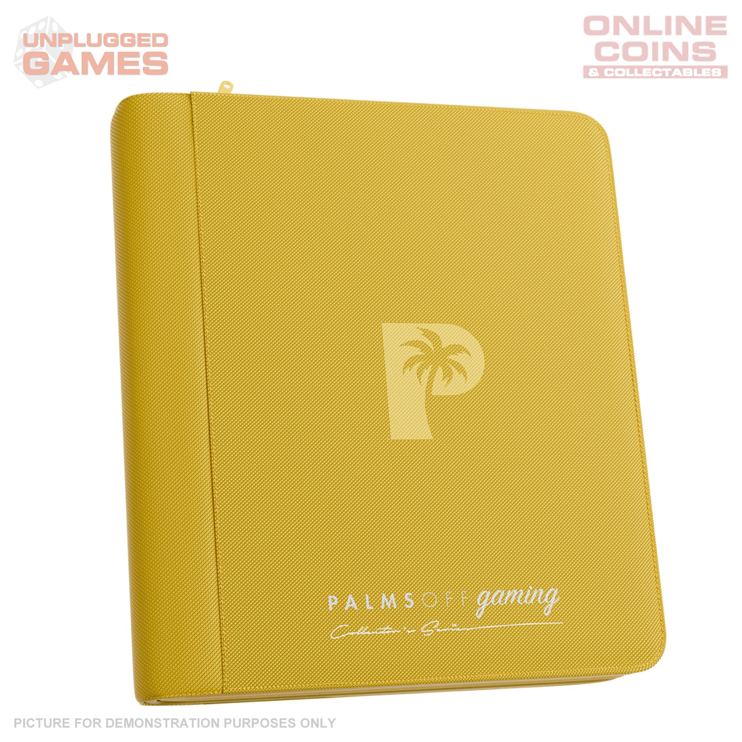 Palms Off Gaming Collector's Series Top Loader Zip Binder - 4 Pocket - YELLOW