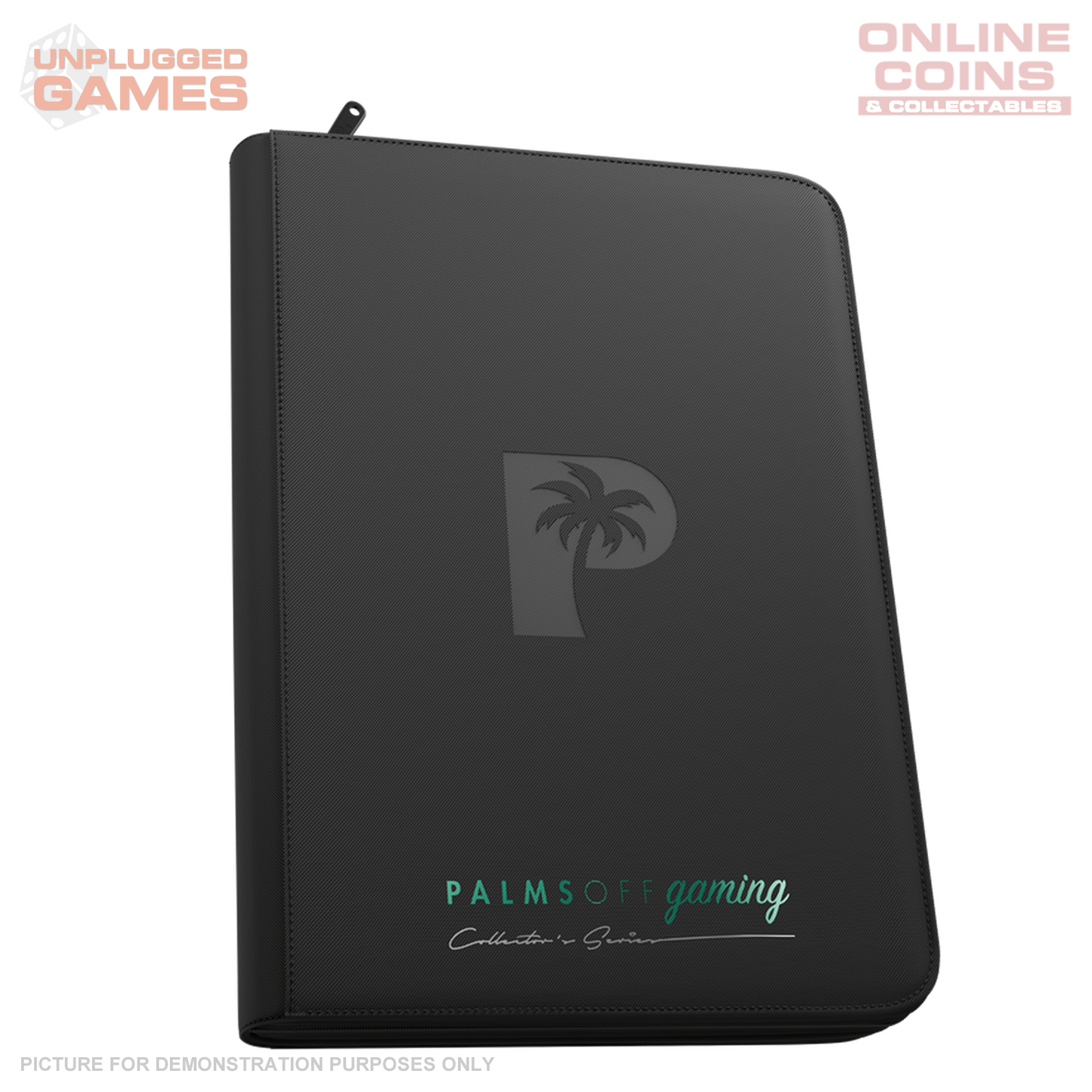 Palms Off Gaming Collector's Series Top Loader Zip Binder - 9 Pocket - Black