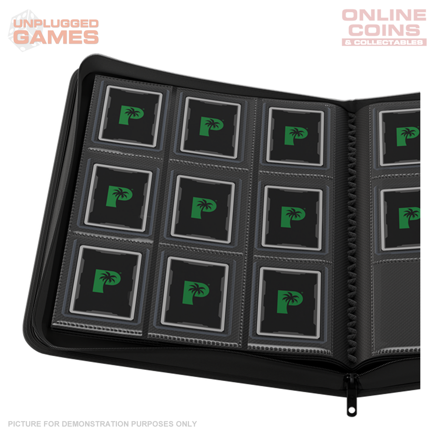 Palms Off Gaming Collector's Series Top Loader Zip Binder - 9 Pocket - Black