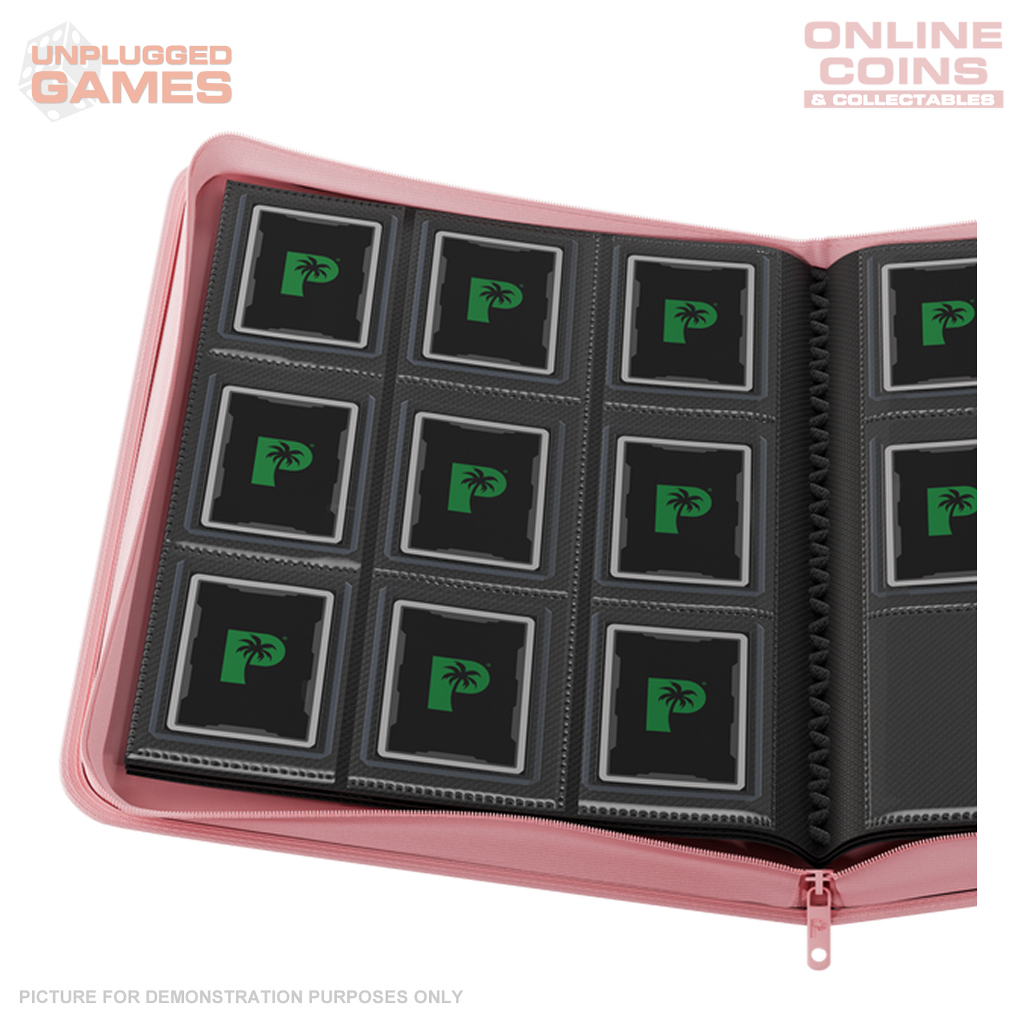 Palms Off Gaming Collector's Series Top Loader Zip Binder - 9 Pocket - Pink