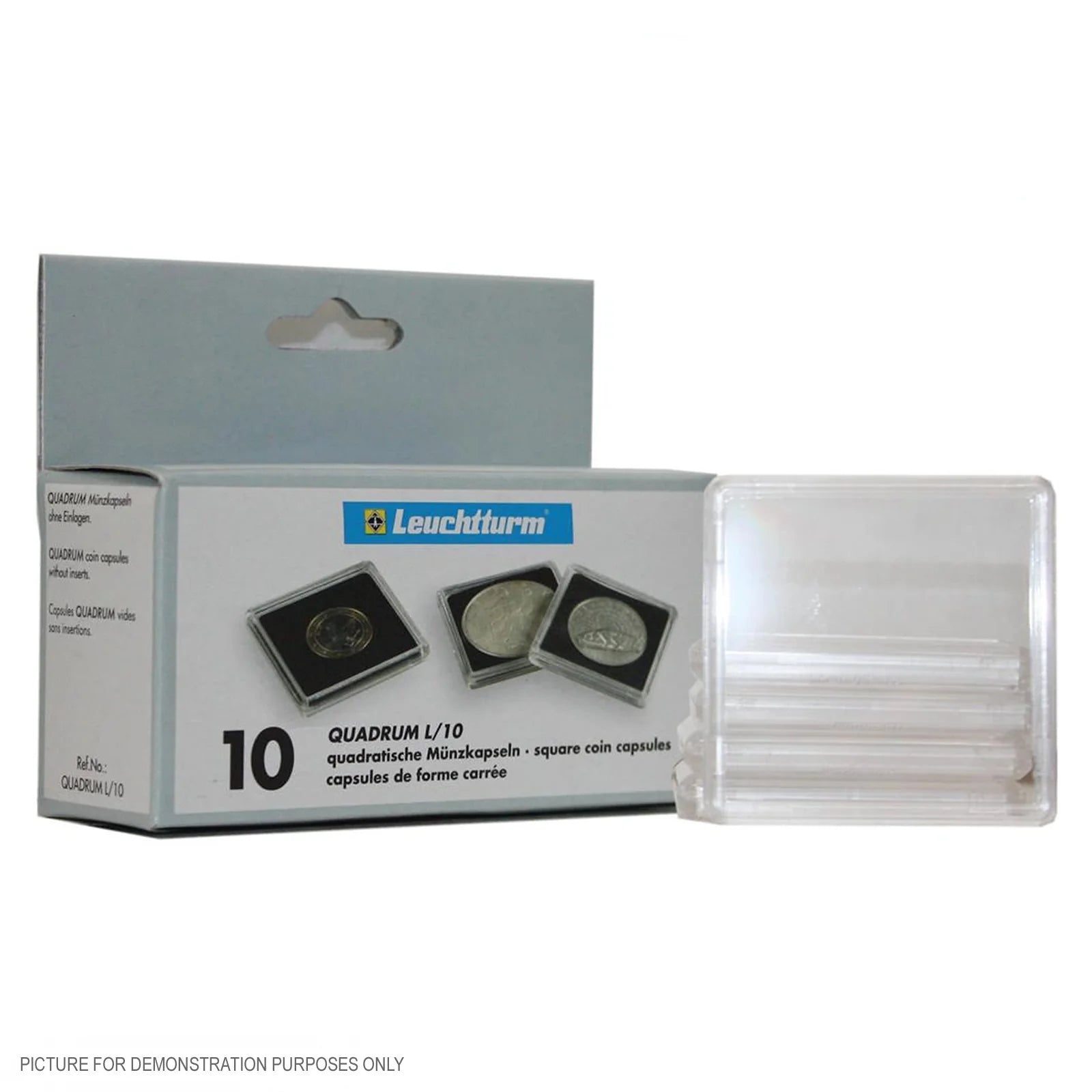 Lighthouse Quadrum Replacement Square Coin Capsules - 10 Empty Capsules