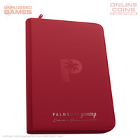 Palms Off Gaming Collector's Series Top Loader Zip Binder - 9 Pocket - Red