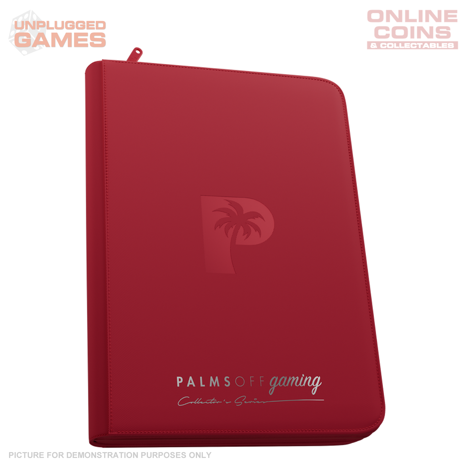 Palms Off Gaming Collector's Series Top Loader Zip Binder - 9 Pocket - Red