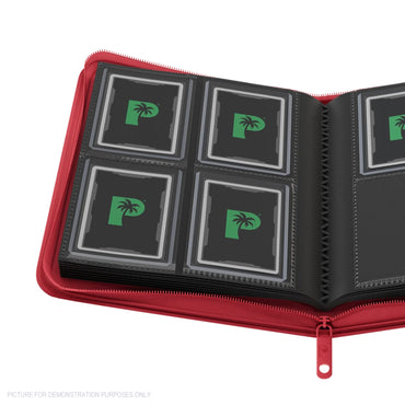 Palms Off Gaming Collector's Series Top Loader Zip Binder - 4 Pocket - Red